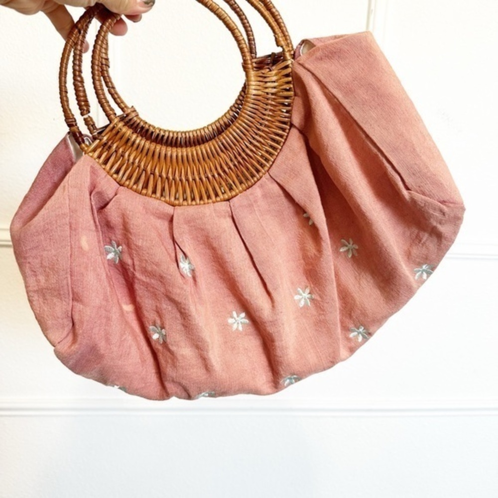 Vintage Boho chic pink handmade hand bag
